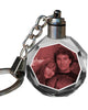 2D Laser Engraved Crystal Octagon Keychain with LED Light from your Photograph - 2 People
