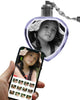 2D Laser Engraved Crystal Heart Keychain with LED Light from your Photograph - 2 People
