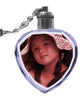 2D Laser Engraved Crystal Heart Keychain with LED Light from your Photograph - 1 Person