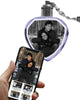 2D Laser Engraved Crystal Octagon Keychain with LED Light from your Photograph - 2 People